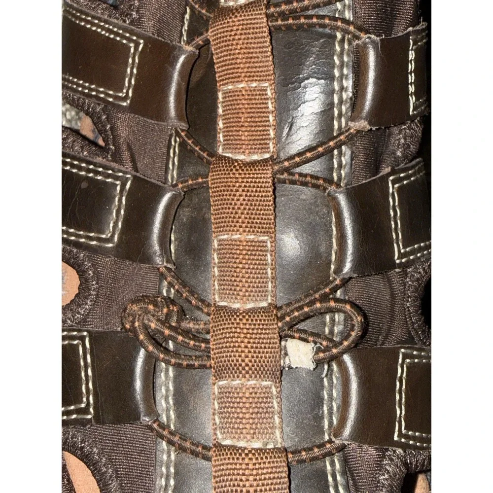 Skechers Men's Size 10 Leather Fisherman Hiking Sandals Brown See Description